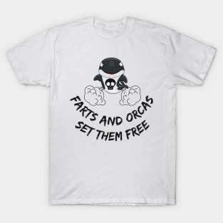 Farts And Orcas Set Them Free Cute T-Shirt